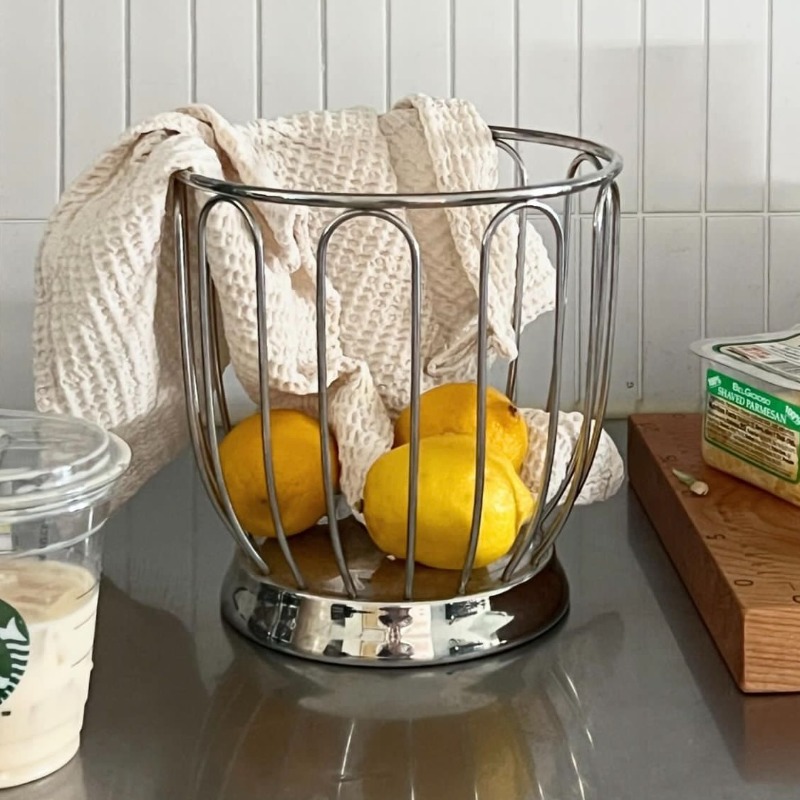 Food Storage Restaurant - Minimalistischer Obstkorb aus 304 Edelstahl, Gemüse-