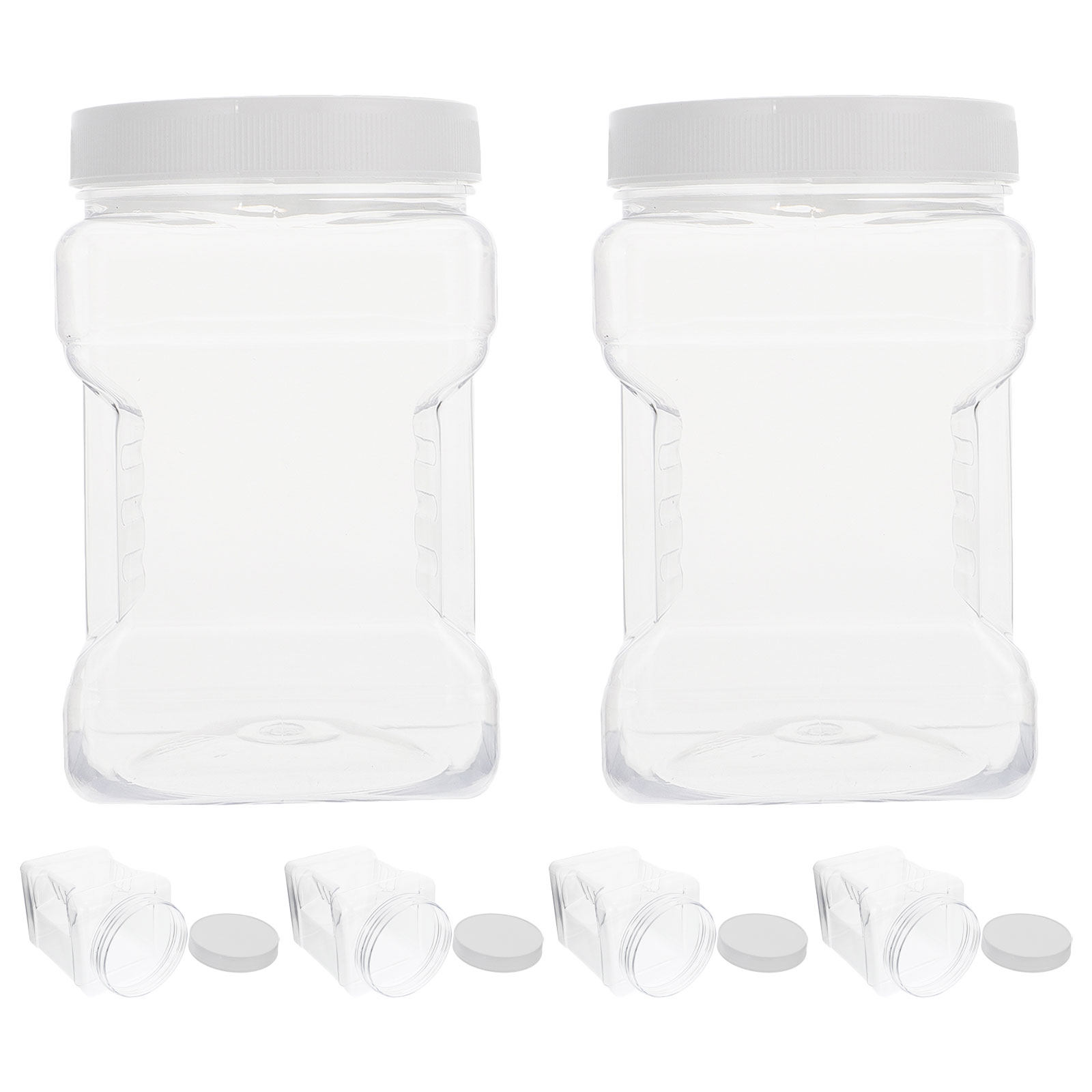 Food Storage Plastic - 6 Stück Transparente Aufbewahrungsdosen Klare Quadratische