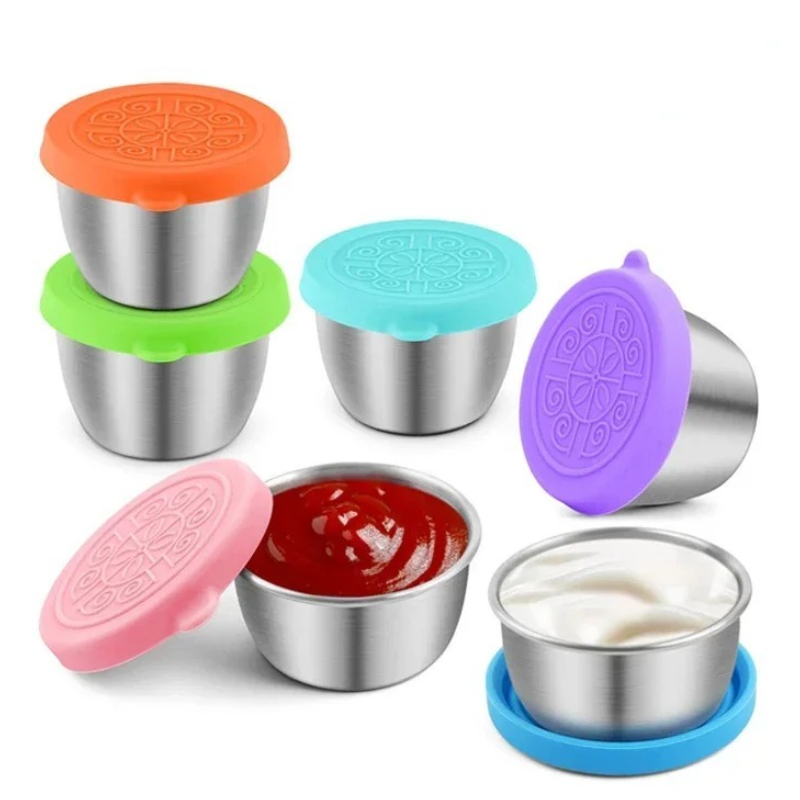 Silicone Stretch Lid - 6 Teil/satz 304 Edelstahl Eintauchen Sauce