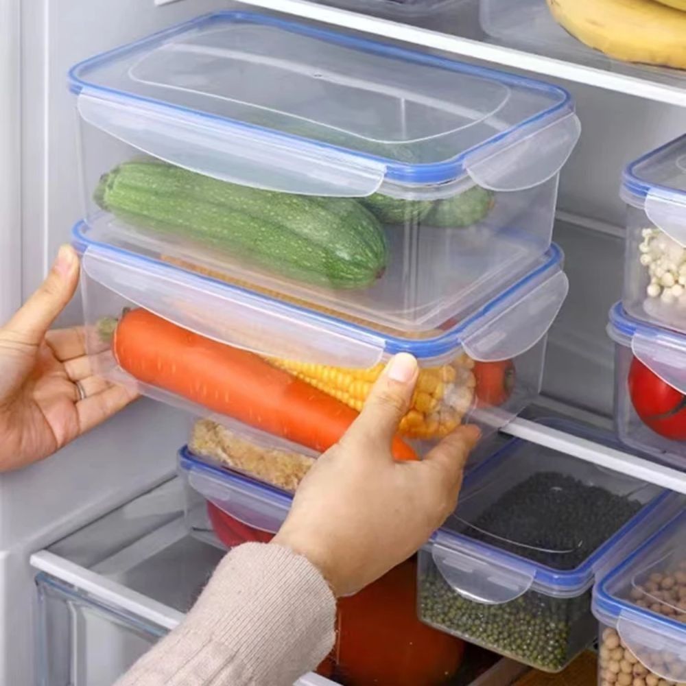 Food Storage Made Easy - Lebensmittelbehälter, stapelbare, mikrowellenbeheizte Lunchbox, versiegelte rechteckige