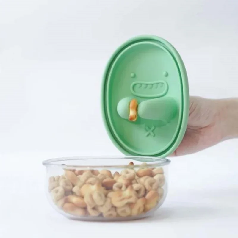 Food Storage Meals - Freihändige Snackbox, kein Krümel, Snack-Aufbewahrungsbox, Cartoon-Keksdose,