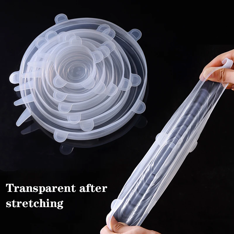 Silicone Stretch Lid - 6PCS anpassbare Deckel Silikon Abdeckung Lebensmittel