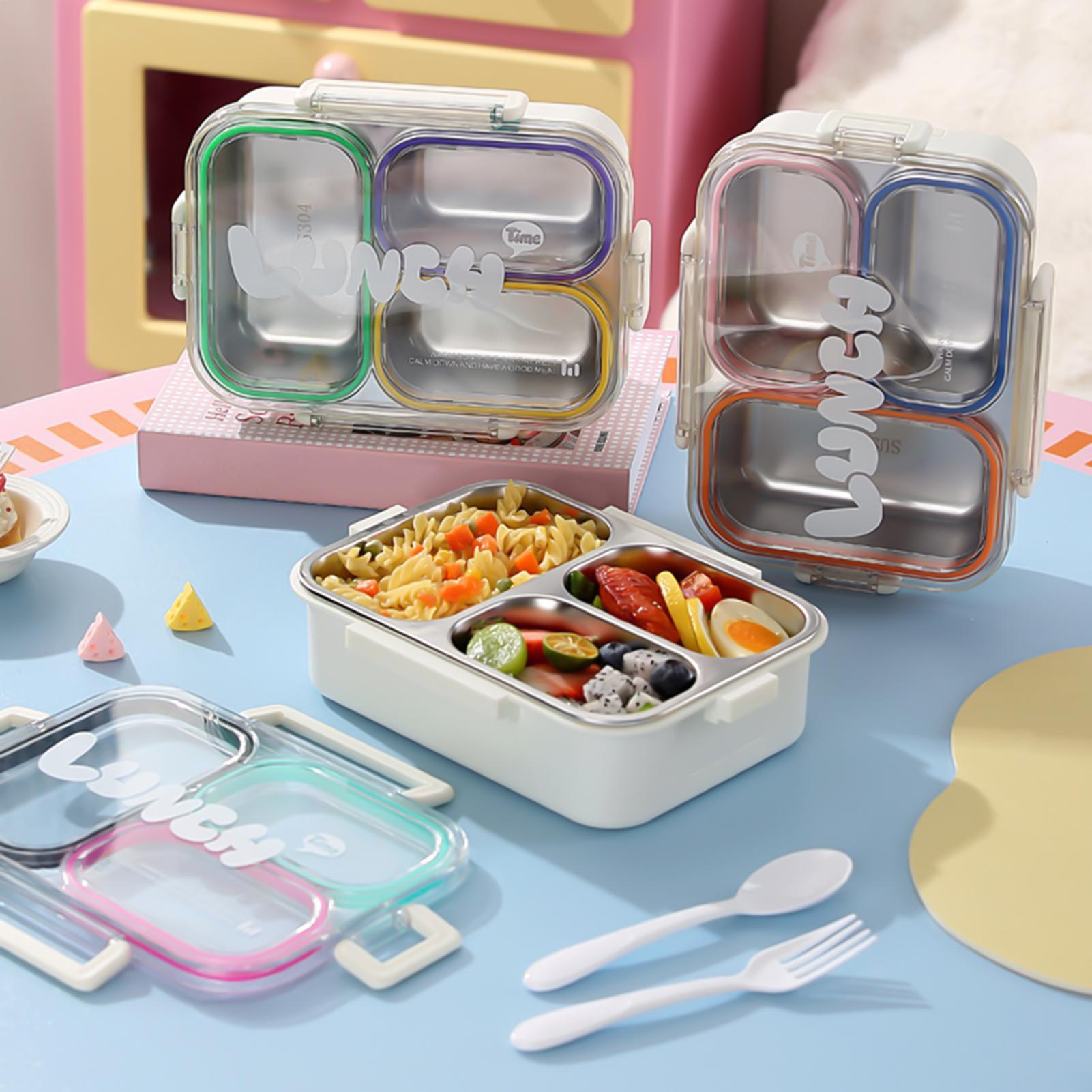 Food Storage Made Easy - Edelstahl-Lunchbox, geteilt, auslaufsicher, für Schulkinder, Snackbox