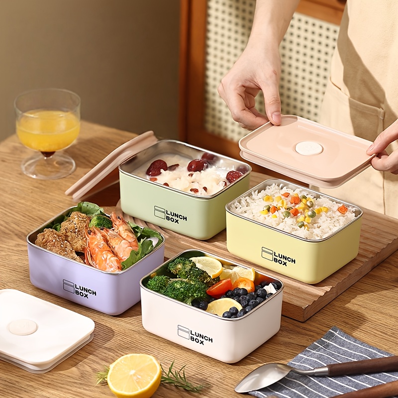 Food Storage Meals - Edelstahl Auslaufsicheres Lebensmittel-Aufbewahrungsbehälter-Set [4-teilig] für Reisen