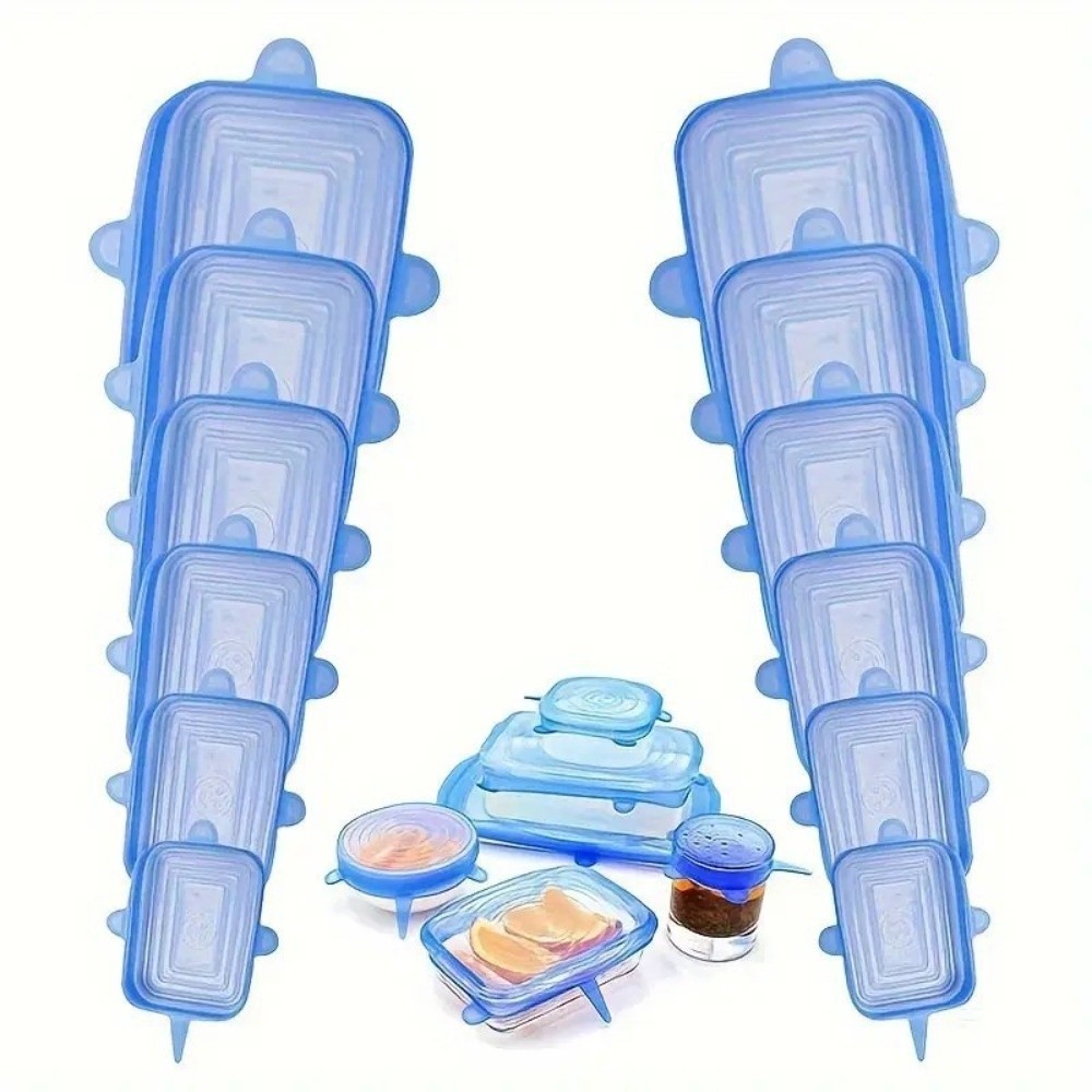 Silicone Stretch Lid - 6 Stück Neue Wiederverwendbare Frischhalte-Abdeckungen Rutschfeste