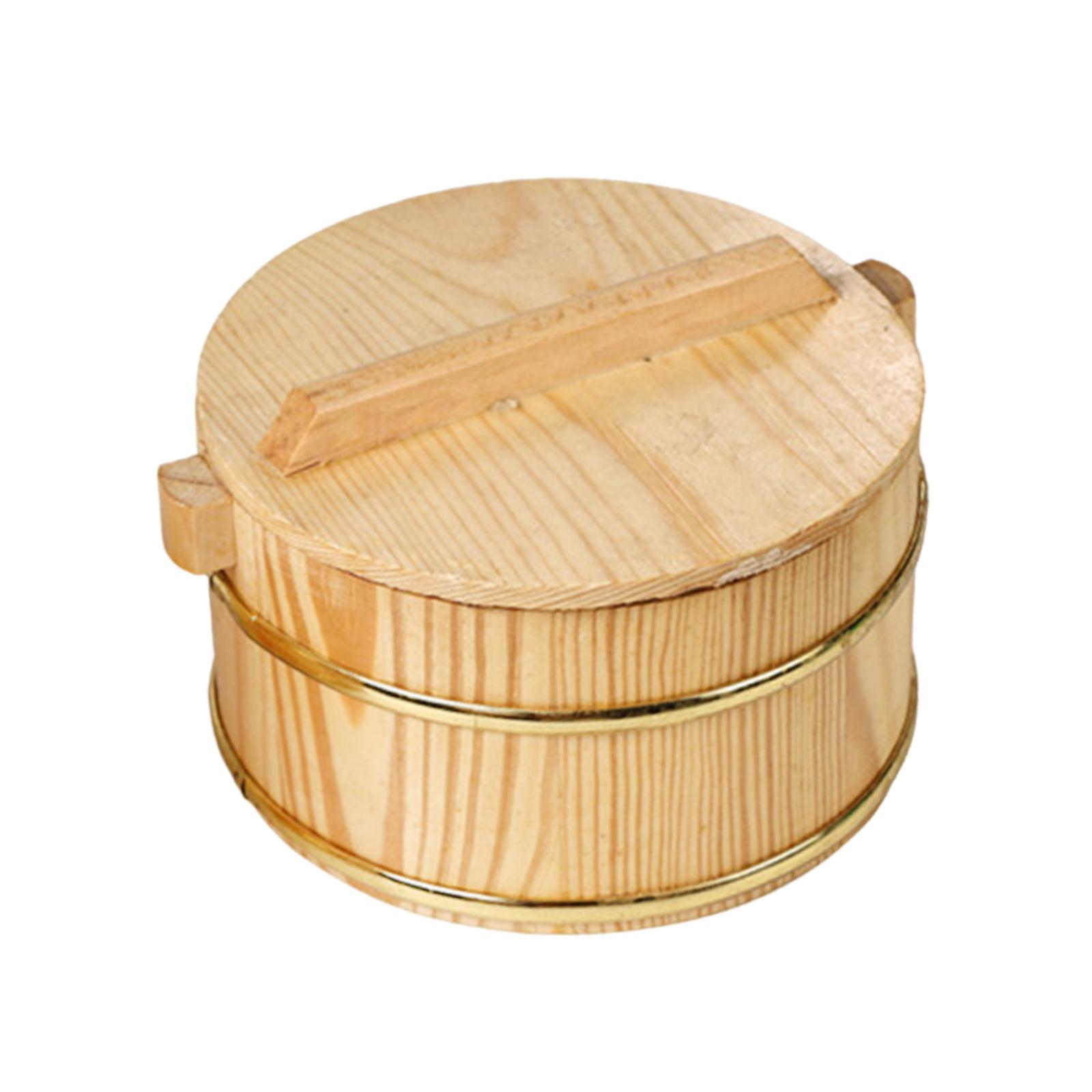 Food Storage Restaurant - Holz-Dampfreisbehälter, tragbarer, antihaftbeschichteter Sushi-Reisschale für Küche,