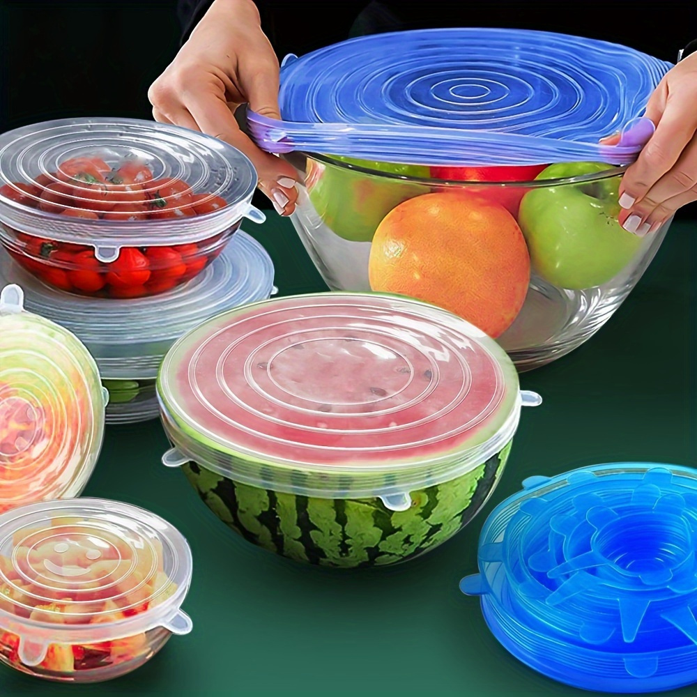 Silicone Stretch Lid - 6 Stück Wiederverwendbare Silikon-Stretch-Deckel - Luftdichte,